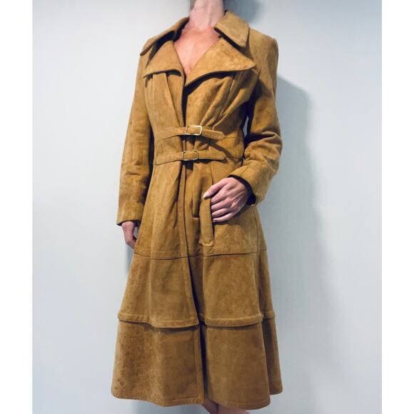 Vintage Jackets & Blazers - 1970s RARE Vintage Leather Patchwork Trench Coat Removable Bottom Small JL